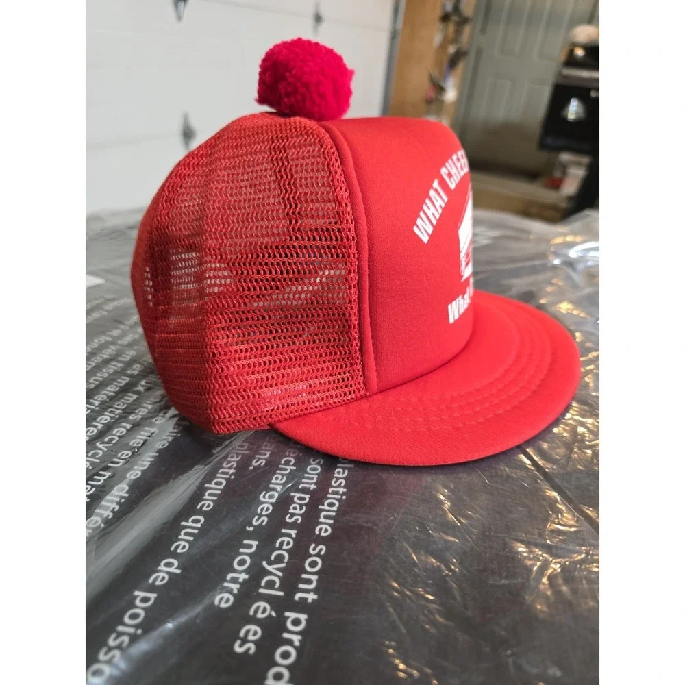 Vintage San Sun Trucker Hat, Red Snap Back, 60% Polyester (One Size Fits All)‎